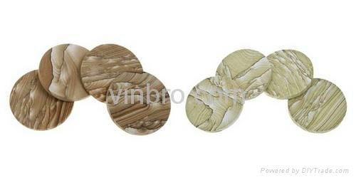 VinBRO Custom Wooden Bamboo Natural Sandstone Silicone Cork Rubber Cup COASTERS  3