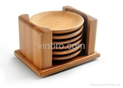 VinBRO Custom Wooden Bamboo Natural Sandstone Silicone Cork Rubber Cup COASTERS  4