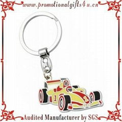 Car Shaped Engravable Keychains with Soft Enamel