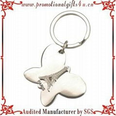 Metal Butterfly Souvenir Keychain 