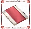 Stainless Steel Red Name Card Case for Women 1