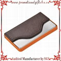 Pushed Red Leather Metal Business Name Card Holder 3