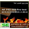 NF P 92-503 fire test to building
