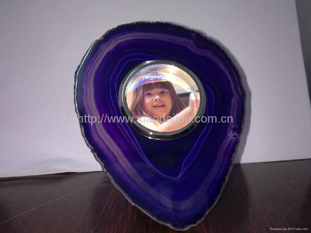 Natural agate onyx stone photo frame tabletop picture holder 5