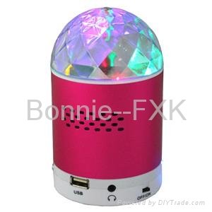 Portable LED Stage Light MP3 Speaker with FM radio, USB and Micro SD card slots 4