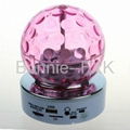 Portable Speaker with LED Rotating Ball, support USB/TF/FM Radio 3