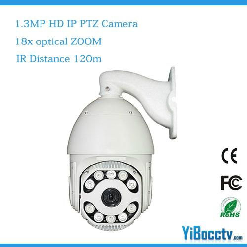 1.3 Megapixel IP HD PTZ Dome Camera IR infrared distance 120M IP66 for outdoor