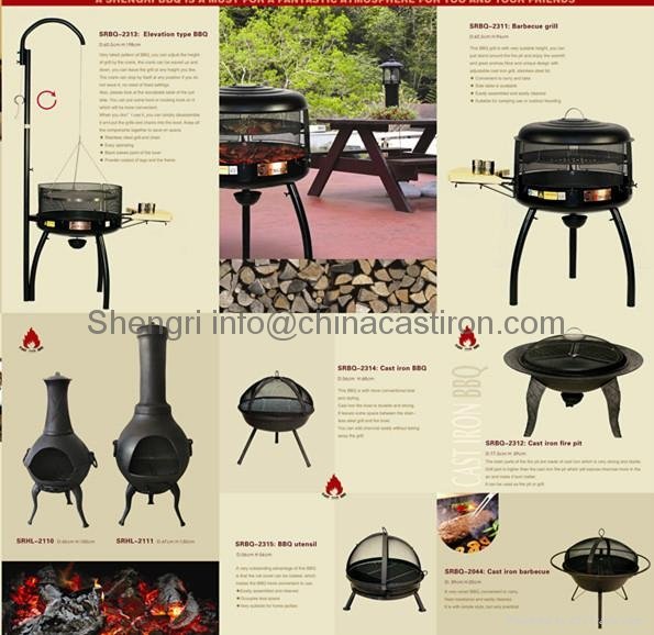 backyard charcoal cast iron fire pit grill 2