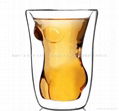 新款双层美女造型耐热杯男人热捧女玻璃杯 威士忌女杯 2