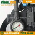 Positive pressure air breathing pressure gauge and an alarm whistle
