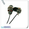 metal skull shape earphone