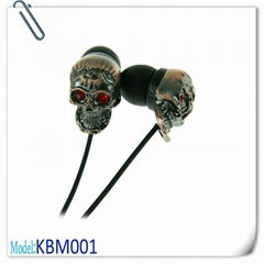 metal skull shape earphone
