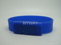 White Silicone bracelet usb stick with custom logo 4