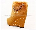 autumn boots Women fashion fox fur snow boots women's shoes thermal cotton-padde 2