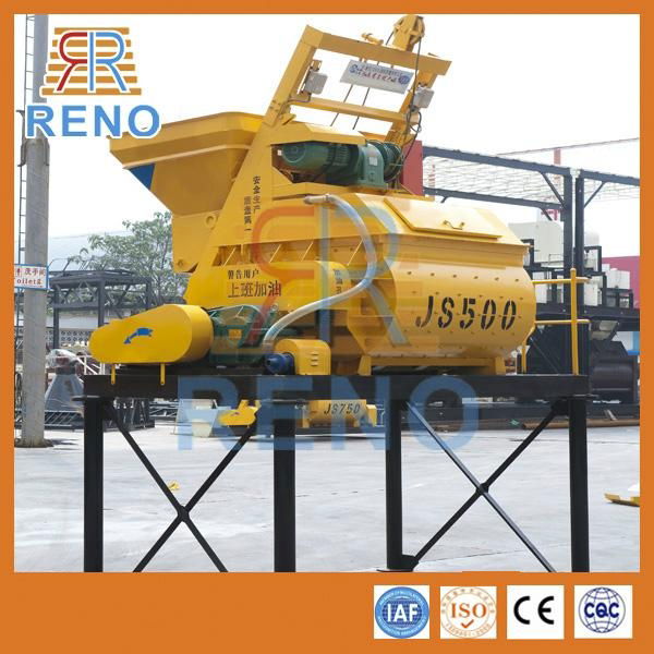 JS500L  High productivity twin shaft concrete mixer price 