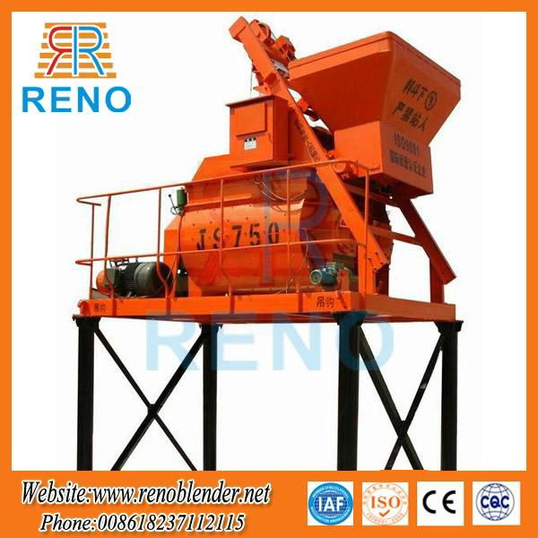 JS750 hot sale concrete mixer / twin shaft concrete mixer