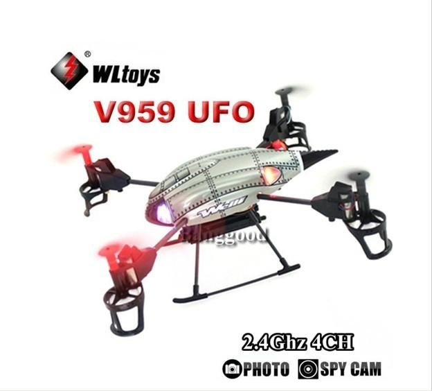 Wholesale Wltoys V959# 2.4G 4-Axis 4CH RC Quadcopter UFO with Onboard Camera, Li