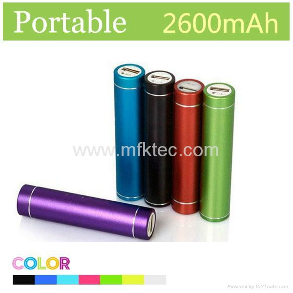 Metal Style Mobile 2600mah Emergency Power bank Portable USB Charger 2