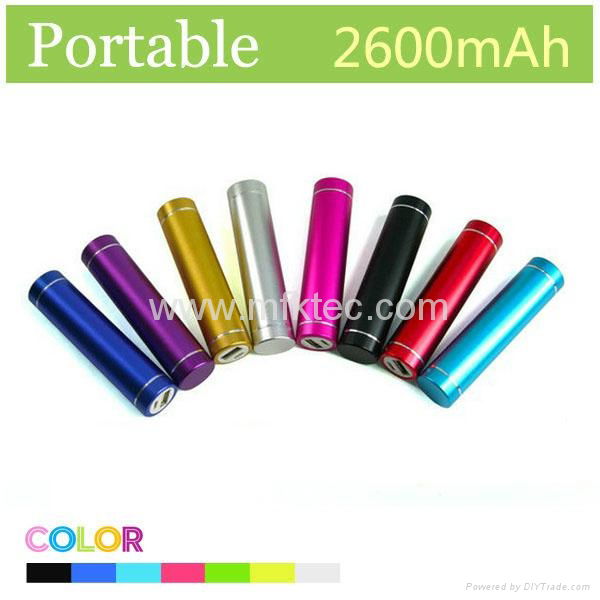 Metal Style Mobile 2600mah Emergency Power bank Portable USB Charger 5