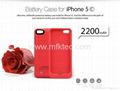 2200mah Ultra Slim External Battery Charger Backup Case Cover For iphone 5  3