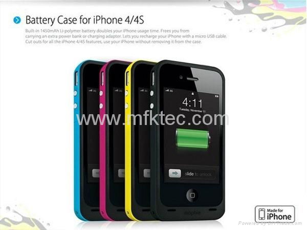 2000mAh External Battery Case Mophie Juice Pack Plus backup For iPhone4/4S/4G 3