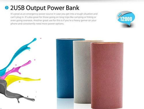 2013 newest full capacity protable mobile power bank 12000mAh for samsung/iphone