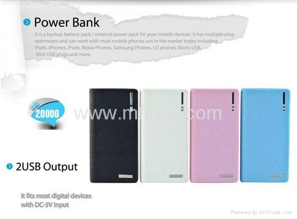 Wallet Style 20000mAh Power Bank Battery Charger with LCD Display for tablet pc 