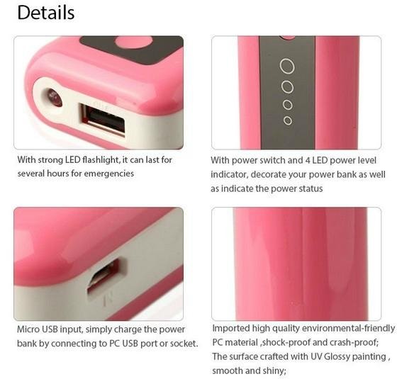Newest 5600mAh protable power Bank External Battery Charger for phones  3