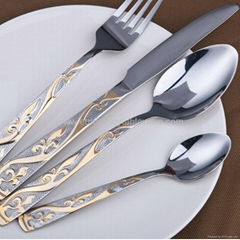 Golden-plated Flatware Made of Stainless Steel 13/0 Hotel Cutlery Sets CT-073