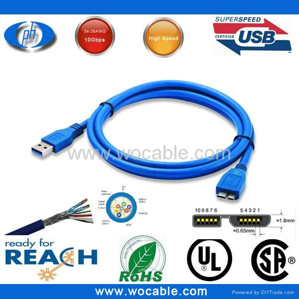 Micro B Micro USB 3.0 Cable with Male to Male 2