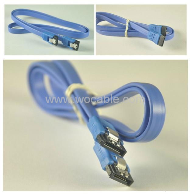 flat Sata data cable 3.0 with latch 6Gbps sata cable 2