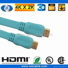 3d flat hdmi cable 1.4 with ethernet 1080p