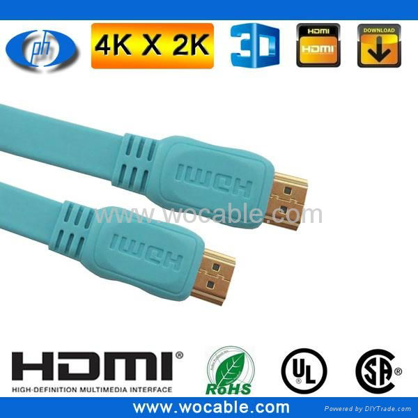 3d flat hdmi cable 1.4 with ethernet 1080p