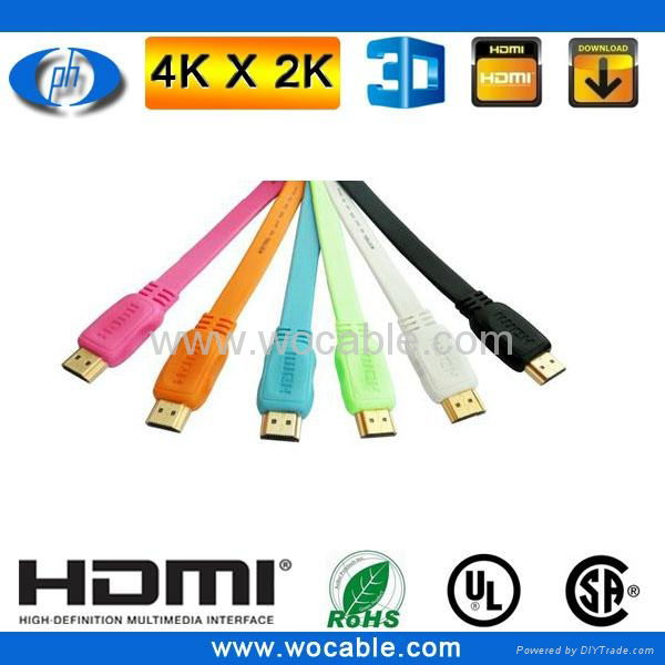 3d flat hdmi cable 1.4 with ethernet 1080p 2