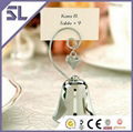 Bell shape silver metal place card