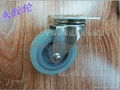 75mm Gray Rubber Casters(Swivel With Brake) 2