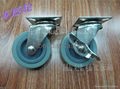 75mm Gray Rubber Casters(Swivel With Brake) 3