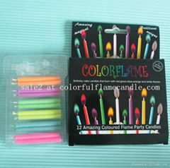 Factory sales colored flame birthday candle