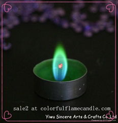 Supply colored flame tea light candle