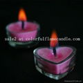 Heart shape colored flame tea light candle 1