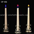 White body colored flame taper candle 1