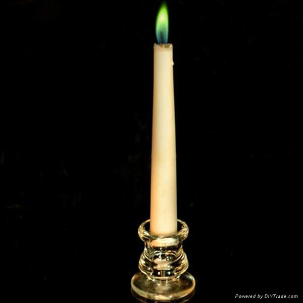 White body colored flame taper candle 2