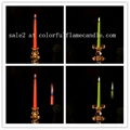 Color body colored flame taper candle 1