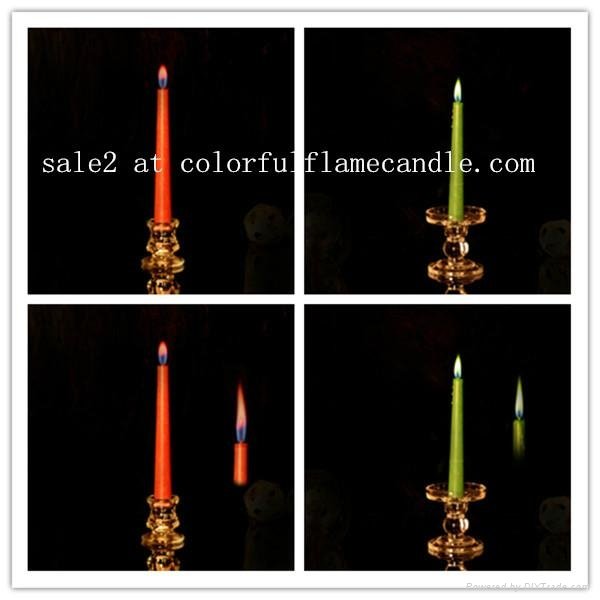 Color body colored flame taper candle