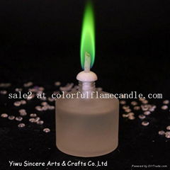 Colored flame oil candle