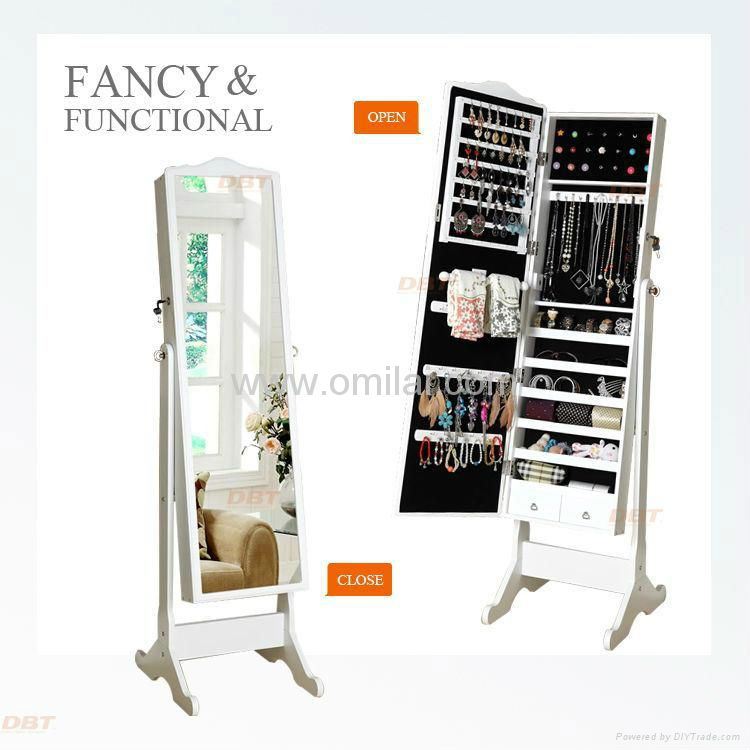 Bedroom Furniture Mirrored Jewelry Cabinet,China Cheapest Mirror Jewelry Cabinet 3