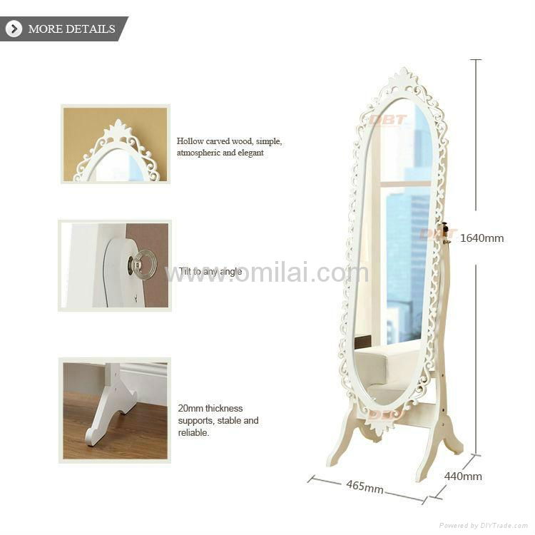 Oval shape Living Room jewelry armoire Mirror Storage Cabinet Manufacturer & Sup 4