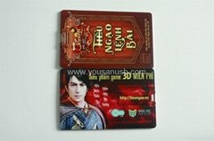 Online game company promotional credit card usb