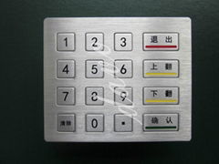 "R   ed industrial metal numeric keypad with 16 flush keys   "