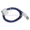 Fabric USB Charging Data Cable for iPhone4/4S 2